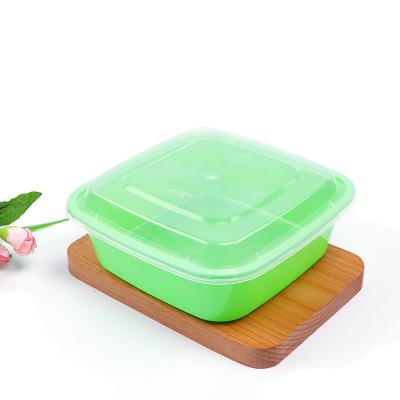 China Freshness Preservation Packaging Customized Disposable Lunch Box With Lid Plastic Square Lunch Box Lid Food Take Out Box for sale