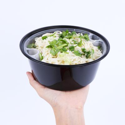 China High grade 1250 disposable lunch box Microwavable double-layer soup bowl plastic roundr takeout box 1500 1750ml for sale