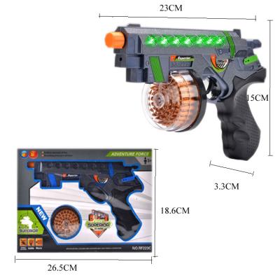 China Electronic Toy Battery Operated Toy Guns Sound And Light Bullets Spin Guns for sale