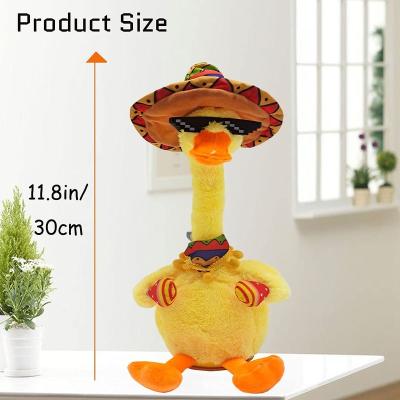 China Dancing imitation duckToy repeats what you say and sing Electronic Plush Rocking Talking Duck 2021-10 for sale