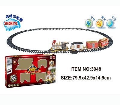 China Educational Toys.DIY Toys.B Radio Control Toy Train With Music Light And Smoke Track Blowing Railway Toys for sale