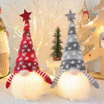 China Fleece+plastic Christmas Gnome Lights Party Dwarf Winter Holiday Christmas Norse Gnomes Table Home Decoration for sale