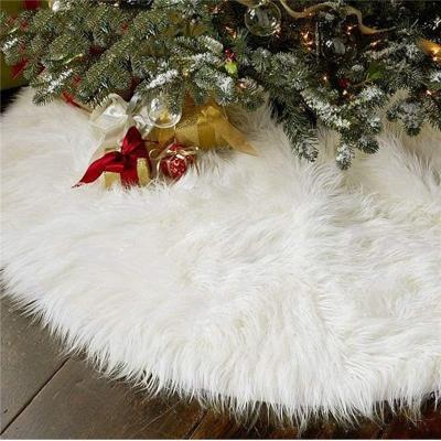 China Hot Sale 120cm Christmas Tree Skirt Plush White 48inch Plush Christmas House Decoration for sale