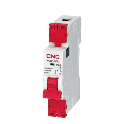 China YCB9-63 design 230v 63a mini circuit breaker 1p 2p 3p 4p mcb antiskid circuit breaker 4500 for sale