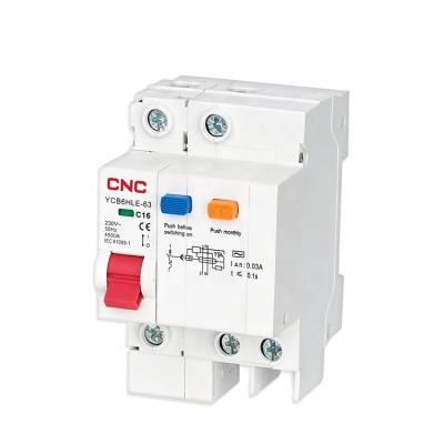 China Mini 6ka 4500 rcbo miniature rcbo mcb circuit breaker YCB6HLE-63 mini 1p rcbo for sale