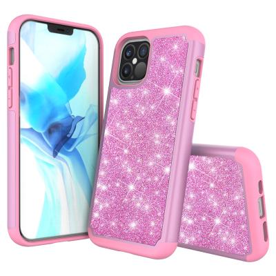 China Drop Protection YTGEE Luxury Cell Phone Cover For Iphone 12 Glitter Sparkle Bling Cover Shockproof Case For Girls Women Ladies for sale