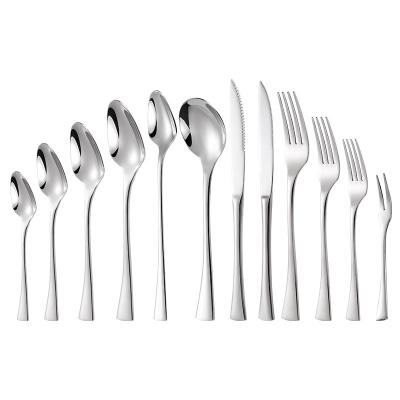 China Viable Wholesale Fishtail Thickened Stainless Steel Cutlery Set With Knife, Fork And Spoon Silverware Cutlery Set for sale