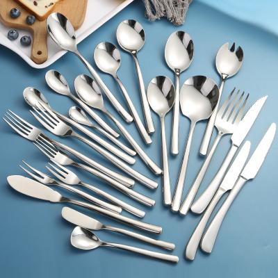 China Viable French Silver Color Silverware Elegant Wedding Talheres Moonlight Flatware Set for sale