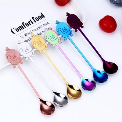 China Viable Creative Stainless Steel Duck Shape Spoon Mug Stirring Spoon Stainless Steel Teaspoon Gift for sale