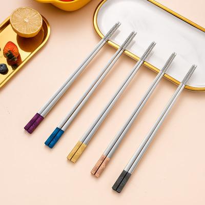 China Sustainable Wedding Favors 18/10 Stainless Steel Cooking Chopstick Gift Set Personalized Wholesale Price Metal Chopsticks for sale