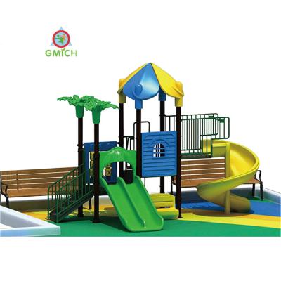 China Children's Palace Outdoor Playground Set Kids Slide Plastic Game The Playground Installation For Preschool JMQ-18160D for sale