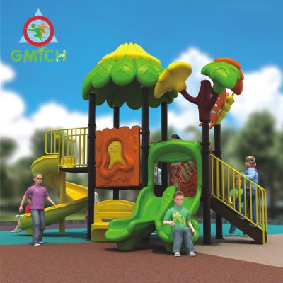 China Jinmiqi Galvanized Pipe And Plastic Treehouse Playground Plastic Slide For Park for sale