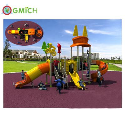 China Plastic Galvanized Pipe Slide Playground Slide Plastic Tube and Plastic Commercial Outdoor Playground Equipment JMQ-G043F for sale