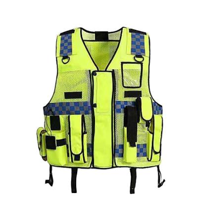 China Breathable Multi-pockets Traffic Vest Mesh Safety Zipper Customized Logo for sale