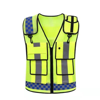 China Tsheng Mesh Riding Traffic Guard Breathable Vest Zipper Adjust Tape Customized Logo for sale