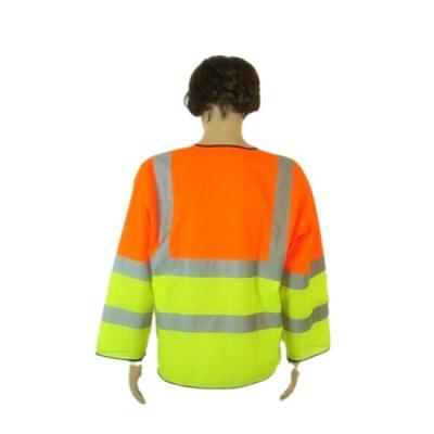 China 130gsm Mesh Fabric Anti-Pilling Orange And Yellow Joint Reflective Jacket for sale