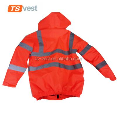 China Ace 300D Oxford Breathable PU Coat Safety Windproof Reflective Jacket for sale