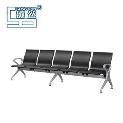 China Contemporary 5 seater Airport Hospital Clinic PU Polyurethane Material Waiting Airport Bench Chair for sale