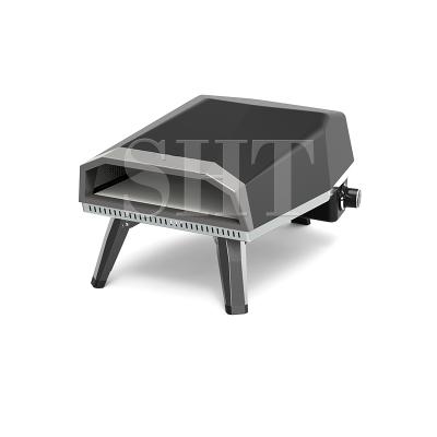 China Eco - Friendly Freestanding Black Portable Outdoor Stainless Steel Gas Pizza Oven for sale