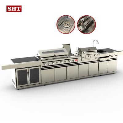 China Adjustable Height Modern Modular Stainless Steel Kitchen BBQ Island/Outdoor Metal Cabinets/Outdoor Metal Grill BBQ Kitchen for sale