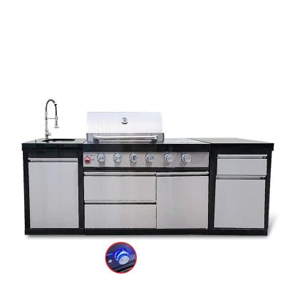 China Large Easily Assembled Professional Commercial BBQ Grill Set Stainless Steel Gas Grill Bbg for sale