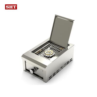 China Easily Assembled Stainless Steel Small Household Portable Gas Grill Grill Single Side Burner For Sale for sale