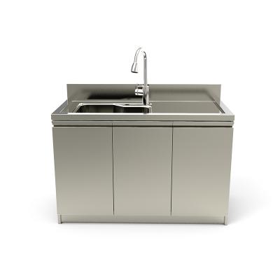 China Modern Cheap Modular Modern Price Stainless Steel Metal Kitchen Sink Cabinet for sale