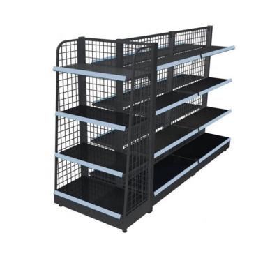 China Metal wooden double sided shelf for supermarket metal storeshelfs retail store equipment for sale