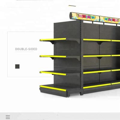 China Metal Supermarket Double Sided Double Sided Shelves for sale