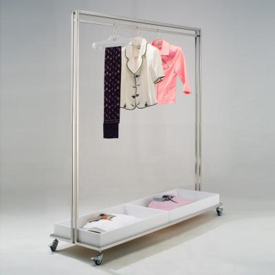 China Modern Attractive Dress Shop Clothes Stainless Steel Wedding Rack Hanging Clothes for sale