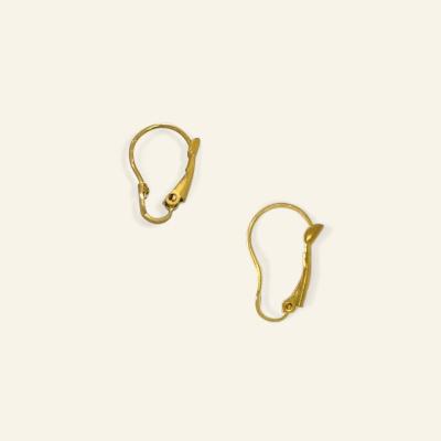 China Leverbacks Factory Wholesale Custom Jewelry Making Gold Plating Brass Round Circle Casual Earrings For Diy for sale