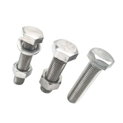 China Cheap Hex Head Price A4-80 Stainless Steel Thread SS201 Hex Tap Bolts Full With Hex Nut for sale