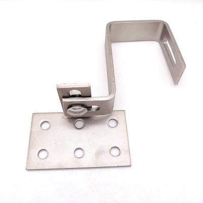 China Industrial High Quality Easy Install Adjustable Solar PV Bracket Mounting Stainless Steel Plain Tile Roof Solar Flat Hook for sale