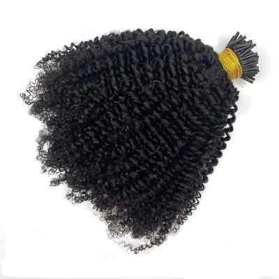 China Wholesale Kinky Curly Cuticle Aligned 100% Virgin Hair Unprocessed Raw Kinky Curly Human Hair Afro Kinky Curly I-Tip for sale