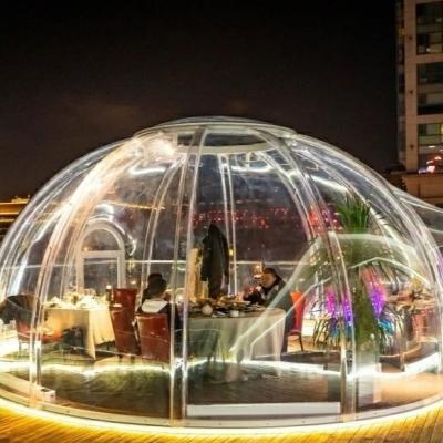 China Hot Sale Wind Proof Igloo Dome Tent UK Hot Sale 2m Diameter-8m Diameter 6m Greenhouse Garden Geodesic Easy Clean Dome Tent for sale