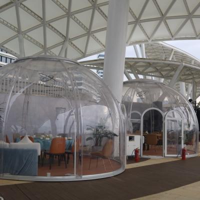 China Large Class B1 Lawn Tent PVC Inflatable Clear Dome Igloo Flame Retardant Durable Inflatable Transparent Inflatable Bubble Tent for sale