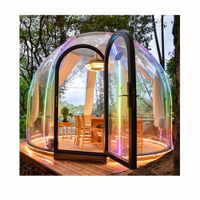 China Fireproof Outdoor Camping Inflatable Clear Transparent Igloo Dome Tent With Bathroom for sale