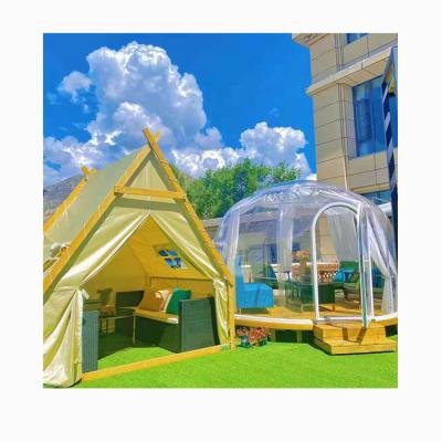 China Flame Retardant Transparent Bubble Lodge Class B1 Dome Family Inflatable Outdoor Camping Tent for sale