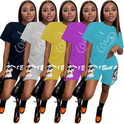 China 2021 Womens Anti-Static 2 Piece Set Clothing Bodycon Women Tube Tops Tracksuits T-shirts Pants Pants Sets 2 Piece Biker Short Sets for sale