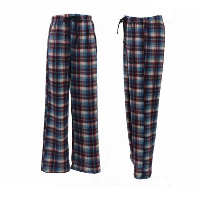 China Hot Selling Thermal Fleece Plaid Printed Sleep Wear Mens Night Pants For Men for sale