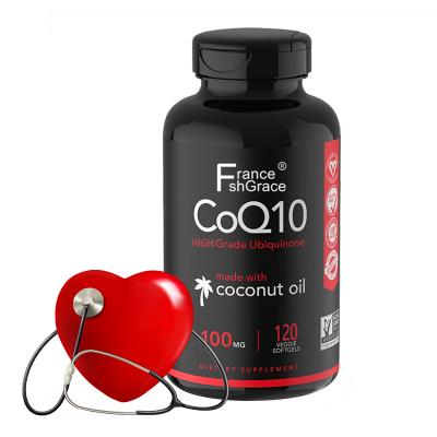 China immune & Anti-Fatigue CoQ10 100mg Enhanced with Bioperine Coconut Oil (Black Pepper) for Absorption Vegan Certified and Non-GMO Verified Coenzyme Q10 for sale