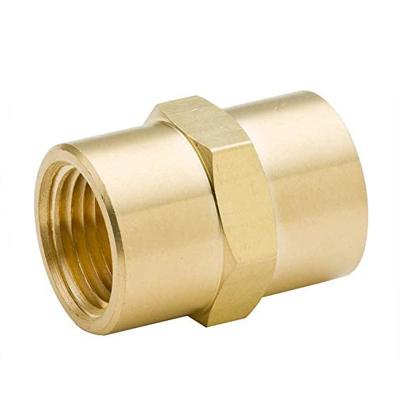 China OEM SAE Brass Internal Thread Hex Couplings Nipple Brass Hose Fittings For Hydraulic Systems for sale