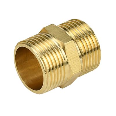 China Top Quality OEM SAE Brass Hex Double Nipple Couplings Pipe Fittings for sale