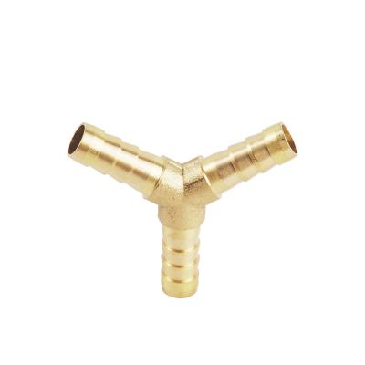 China Brass Pipe Tubing 3 Ways Nipple Insert Joint Rubber Adapter Brass Barb Y Type Fittings for sale