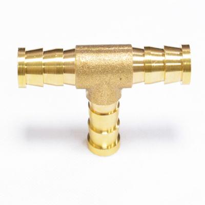 China 3 Ways Hose Barb Pipe 3 Ways Nipple Joint Insert Rubber Rubber Brass Tee Fittings for sale