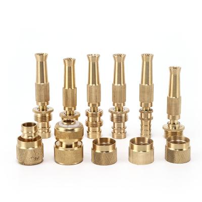 China Variable Flow Control Brass Hose Nipple Spray Gun Coupling Copper Head Full Nozzle High Pressure Quick Sprinkler for sale