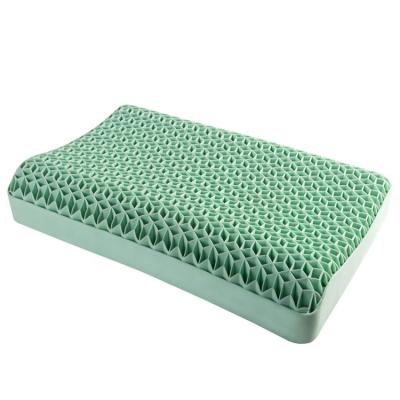 China Green Tea Anti-static The Holes Band Cutout Wave Diamond Shaped Sleep Pillow In Bamboo Outer Cover for sale