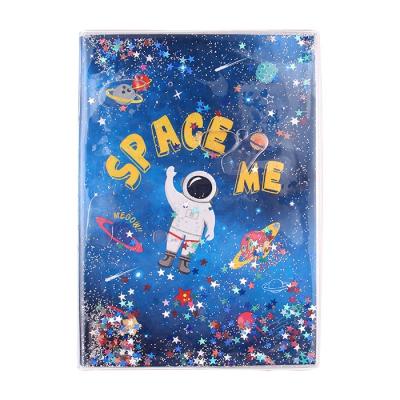 China Custom Softcover Galaxy Notebook Paper China Glitter Printed Liquid Notebook BETWEEN PITS Manufacturers for sale