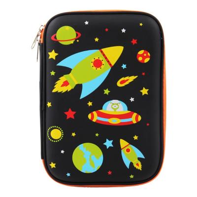 China Schools & Customized Multi Compartment BETWEEN THE PITS Office School Supplies Stationery Outer Space Hard Shell Pencil Case for sale