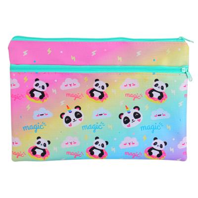 China Schools & Fabric BETWEEN THE PITS 600D Panda Pencil Case Offices Pencil Pouch Fancy Student Big Capacity Double Zipper for sale